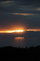 sunset over the lake