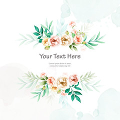 beautiful wedding invitation with watercolor floral design