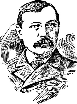 Sir Arthur Conan Doyle vintage illustration