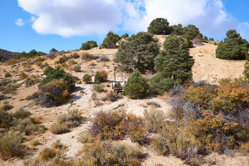 Gallows outside of Virginia City, Utah for the tourist to ask questions about