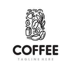 Coffee, Coffe Shop, Cafe Logo Design Inspiration Vector