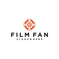 Film Fan Logo Vector, Blower Fan Icon Logo, Modern and Simple Design Logo Vector