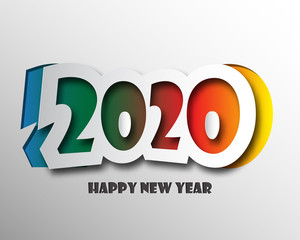 Happy new year 2020 . Greetings card. abstract background. Vector illustration.
