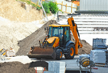 Bulldozer on construction site