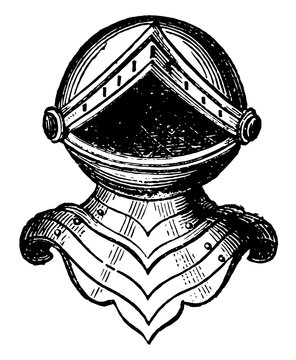 A standing affront&eacute; vintage engraving.