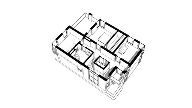 house building layout concept 3d