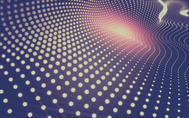 Obraz premium Abstract background. Molecules technology with polygonal shapes, connecting dots and lines. Connection structure. Big data visualization.