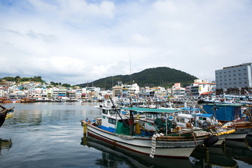 Fototapeta premium Tongyoung Port is a famous port in Tongyeong, Korea.