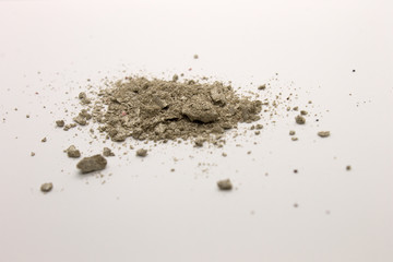 This is a photograph of a Green powder Eyeshadow isolated on a White background
