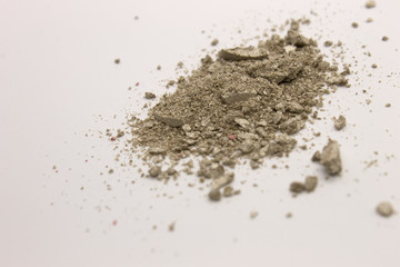 This is a photograph of a Green powder Eyeshadow isolated on a White background