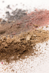 This is a photograph of a colorful powder eyeshadow background