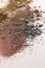 This is a photograph of a colorful powder eyeshadow background