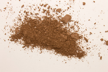 This is a photograph of a Bronzer powder makeup isolated on a White background