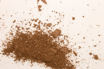 This is a photograph of a Bronzer powder makeup isolated on a White background