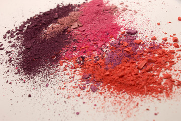 This is a photograph of colorful powder blusher isolated on a White background