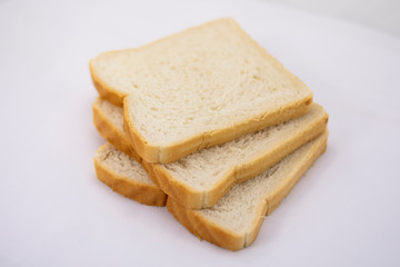 Sliced bread over white background