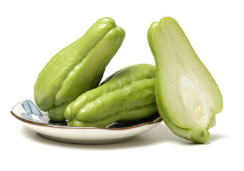 Chayote on a white background