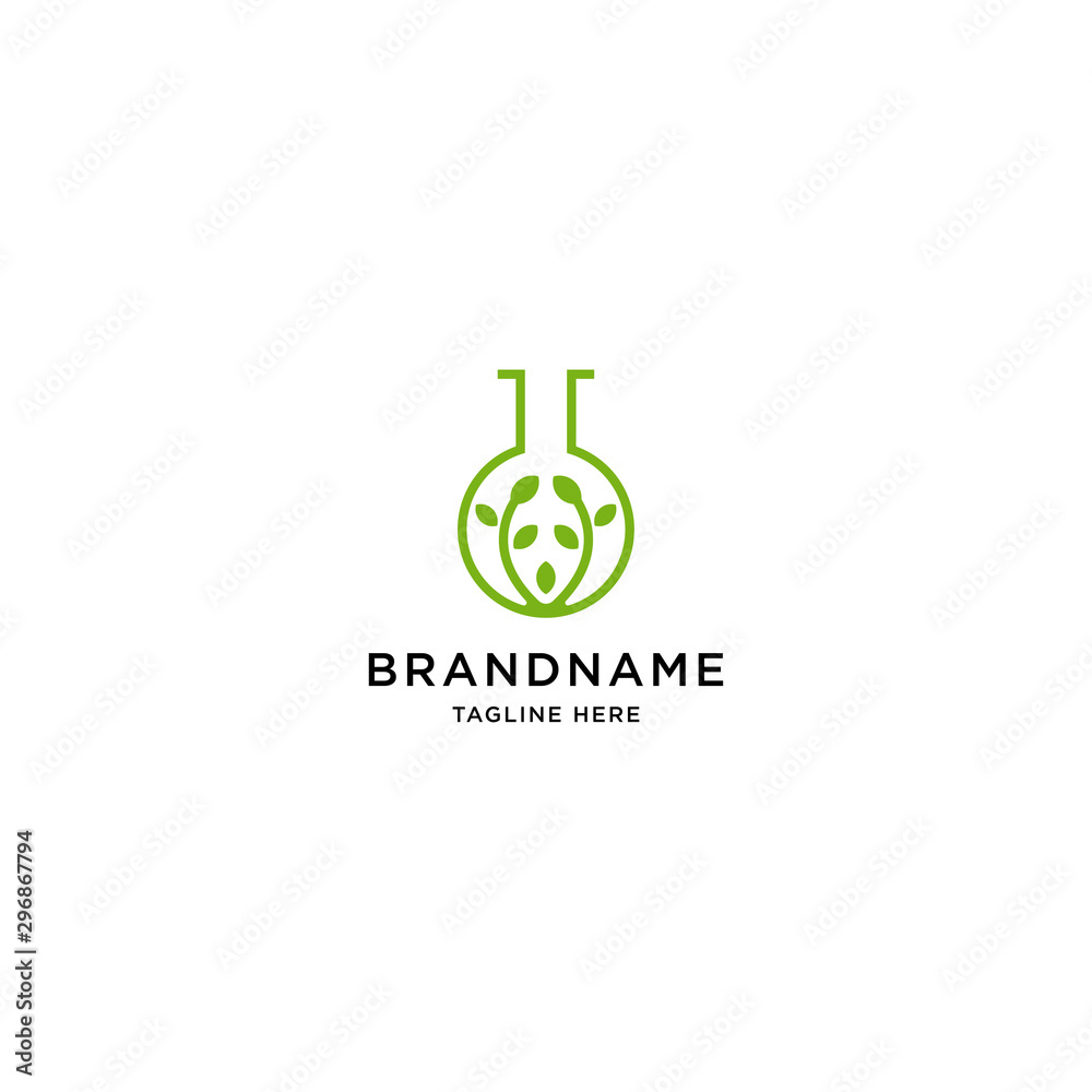 Wall mural Eco Lab Logo Icon Design Template. Green, Nature, Leaf Science, Vector Illustration