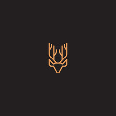 Deer With Line Style Logo Icon Design Template. Elegant, Modern, Luxury Vector Illustration