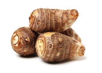 Taro on white background