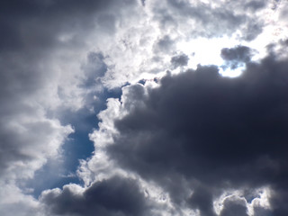 Obraz premium A cloudy gray sky obscured the clear sky. Rain cloud.Sad mood.