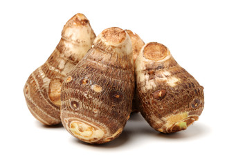 Taro on white background