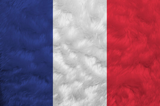Towel fabric pattern flag of France, it is a vertical tricolor of blue white and red.