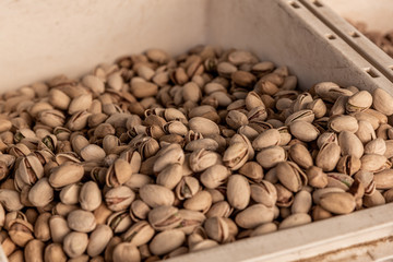 Pistachios in bulk in a street market