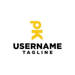 Initial letter pk logo template design human