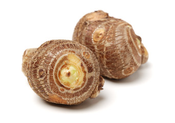 Taro on white background