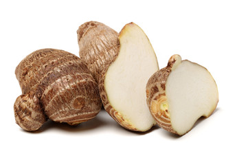 Taro on white background