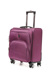 Journey suitcase on white background