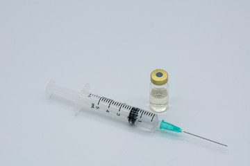 Syringe Medicine Injection on White Background