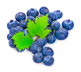 Blueberries isolated on white background