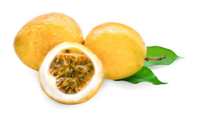 Passion fruit isolated on white background
