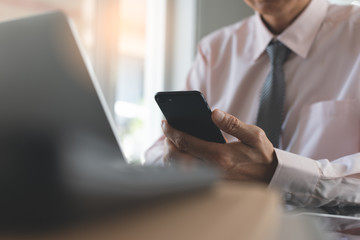 Businessman working at office