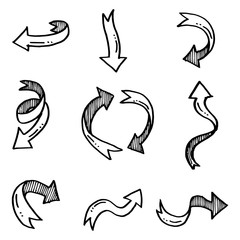 illustration hand drawn of vector Arrow Set