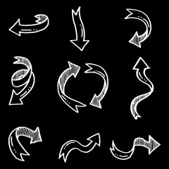 illustration hand drawn of vector Arrow Set