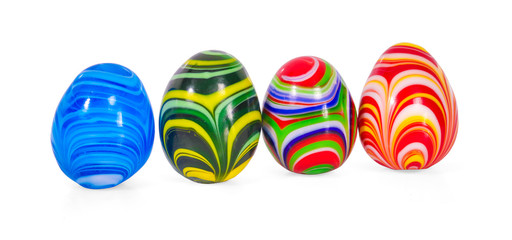 easter eggs isolated on a white