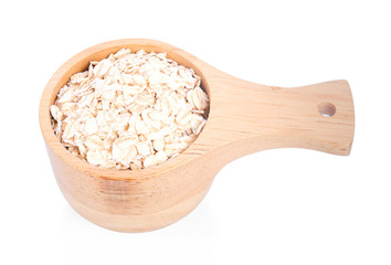 Puffed rice in a bowl over white background