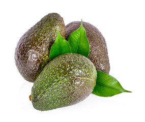 fresh avocado isolated on white background