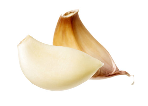 Fresh garlic isolated on white background