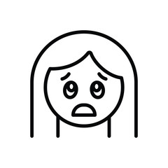 Black line icon for fear 