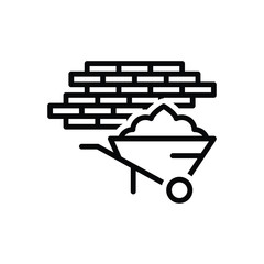 Black line icon for material