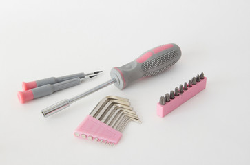 Set of different screwdrivers and hex keys