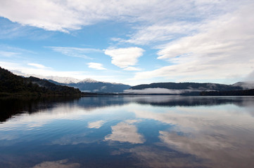 Naklejka na ściany i meble Beautiful scenery,Lake Mapourika,New Zealand
