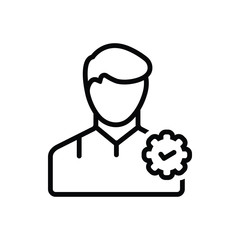 Black line icon for usual 