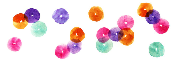 Hand Drawn Confetti Abstract Watercolor Geometrical Background