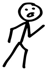 Black stickman running on white background