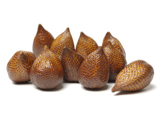 Salak or snake fruit on white background